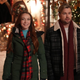 (From left) Lindsay Lohan as Sierra, Chord Overstreet as Jake in Falling For Christmas